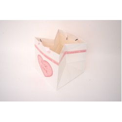 Set 2 pungi pentru flori, culoare alb, 25x25x25 cm, B.S.P. / SL1777-1