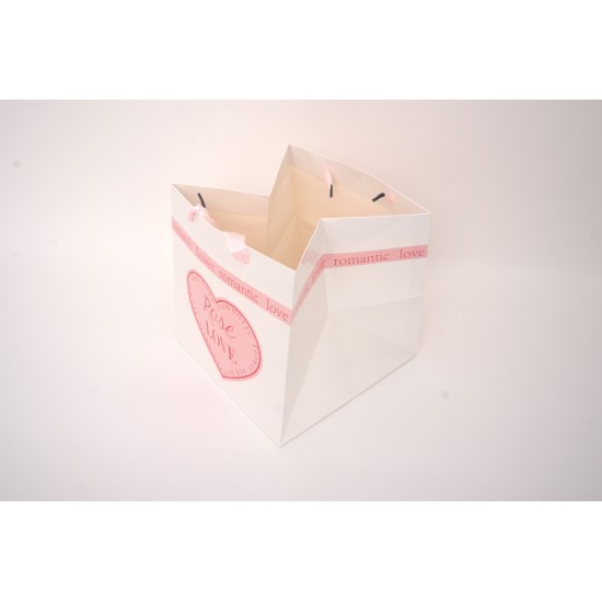 Set 2 pungi pentru flori, culoare alb, 25x25x25 cm, B.S.P. / SL1777-1