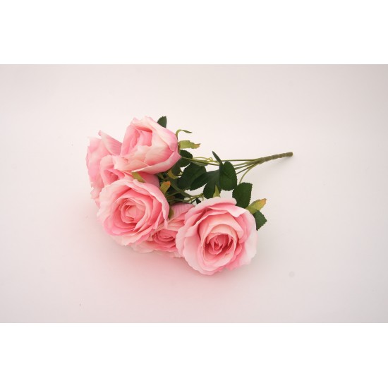Buchet trandafiri artificiali, culoare roz, H 45 cm, B.S.P. / SL1785-7