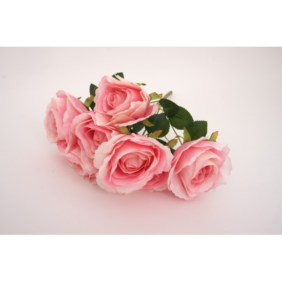 Buchet trandafiri artificiali, culoare roz, H 45 cm, B.S.P. / SL1785-7