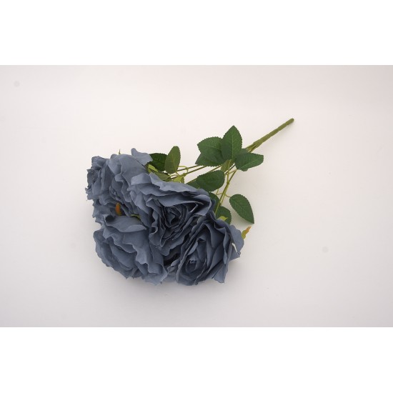Buchet trandafiri artificiali, culoare albastru inchis, H 45 cm, B.S.P. / SL1785-2