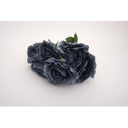 Buchet trandafiri artificiali, culoare albastru inchis, H 45 cm, B.S.P. / SL1785-2
