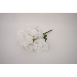 Buchet trandafiri artificiali, culoare alb, H 45 cm, B.S.P. / SL1785-1