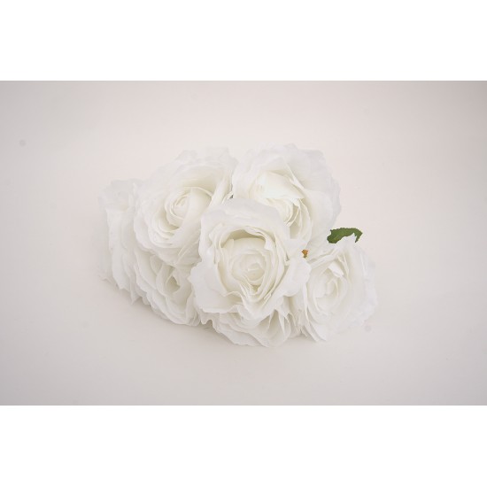 Buchet trandafiri artificiali, culoare alb, H 45 cm, B.S.P. / SL1785-1