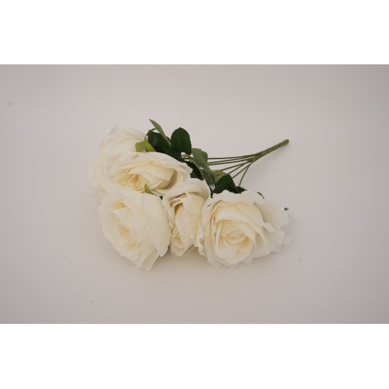 Buchet trandafiri artificiali, culoare crem, H 45 cm, B.S.P. / SL1785-3