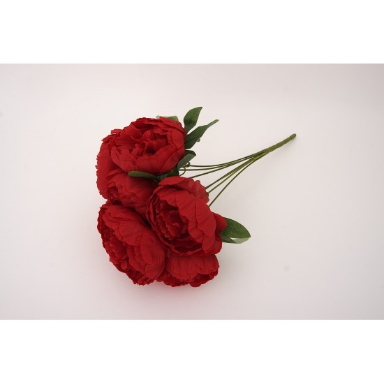 Buchet bujori artificiali, culoare rosu, H 45 cm, B.S.P. / SL1786-6