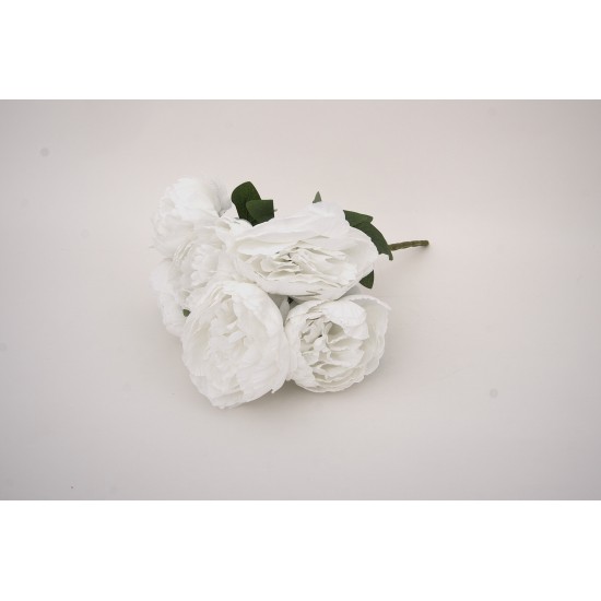 Buchet bujori artificiali, culoare alb, H 45 cm, B.S.P. / SL1786-1