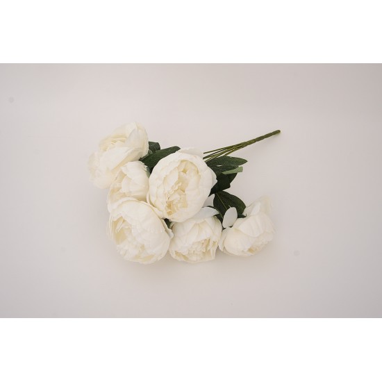 Buchet bujori artificiali, culoare crem, H 45 cm, B.S.P. / SL1786-2