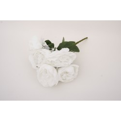 Buchet bujori artificiali, culoare alb, H 45 cm, B.S.P. / SL1786-1