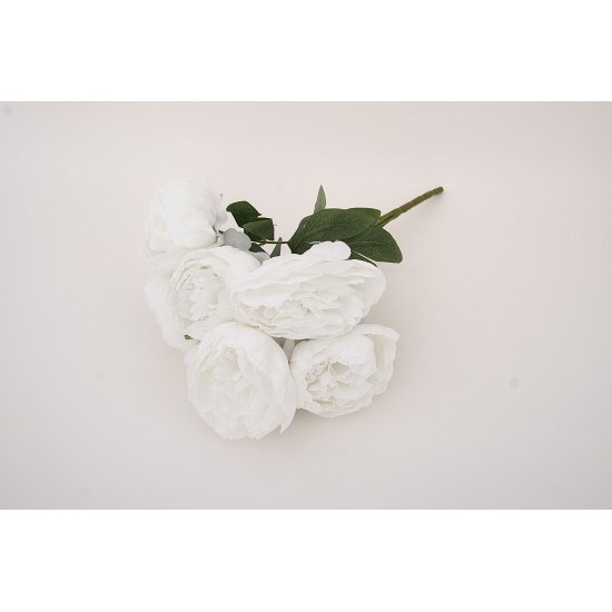 Buchet bujori artificiali, culoare alb, H 45 cm, B.S.P. / SL1786-1