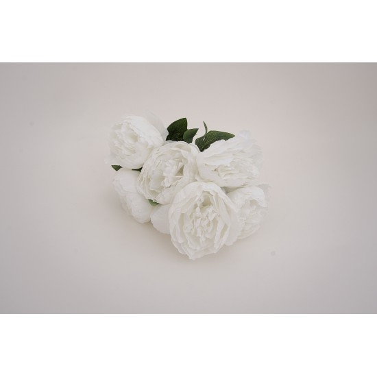 Buchet bujori artificiali, culoare alb, H 45 cm, B.S.P. / SL1786-1