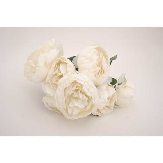 Buchet bujori artificiali, culoare crem, H 45 cm, B.S.P. / SL1786-2