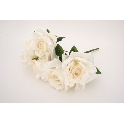 Buchet 5 trandafiri artificiali, culoare crem deschis, H 45 cm, B.S.P. / SL1787-3