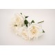 Buchet 5 trandafiri artificiali, culoare crem deschis, H 45 cm, B.S.P. / SL1787-3
