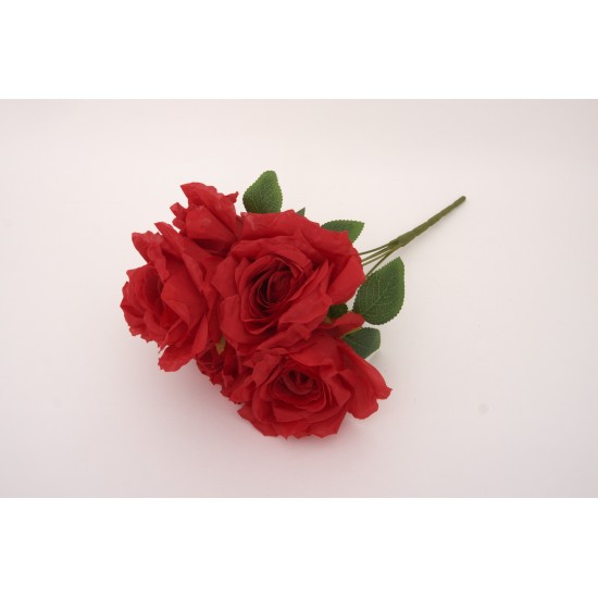 Buchet 5 trandafiri artificiali, culoare rosu, H 45 cm, B.S.P. / SL1787-4