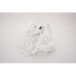 Buchet 5 flori artificiale, culoare alb, H 45 cm, B.S.P. / SL1788-1