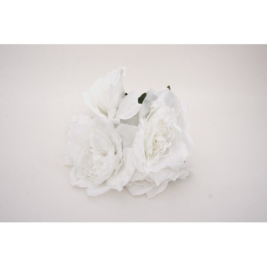Buchet 5 flori artificiale, culoare alb, H 45 cm, B.S.P. / SL1788-1