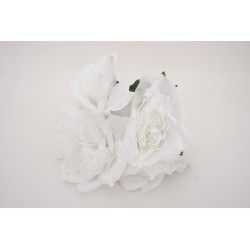 Buchet 5 flori artificiale, culoare alb, H 45 cm, B.S.P. / SL1788-1