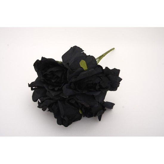 Buchet 5 flori artificiale, culoare negru, H 45 cm, B.S.P. / SL1788-3