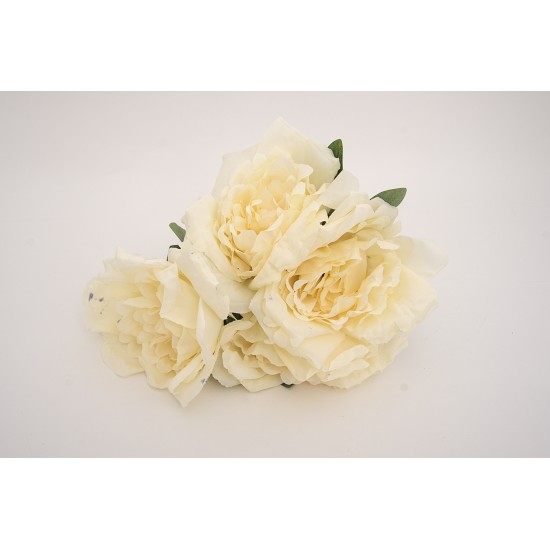 Buchet 5 flori artificiale, culoare crem, H 45 cm, B.S.P. / SL1788-2