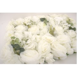 Covor din flori artificiale, culoare alb, 60x40 cm, B.S.P. / SL 1800