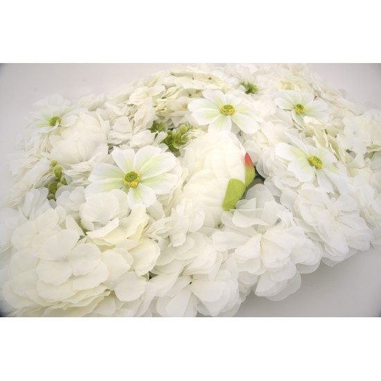 Covor din flori artificiale, culoare alb, 60x40 cm, B.S.P. / SL 1801