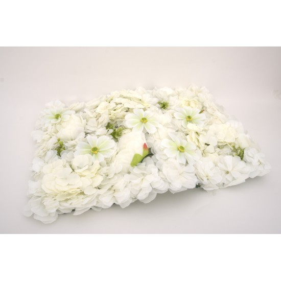 Covor din flori artificiale, culoare alb, 60x40 cm, B.S.P. / SL 1801