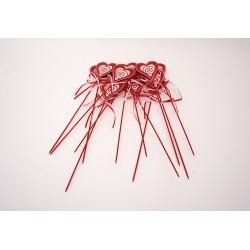 Set 12 inimi pe bat, H 30 cm, B.S.P. / SL1827