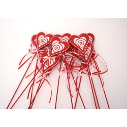 Set 12 inimi pe bat, H 30 cm, B.S.P. / SL1827