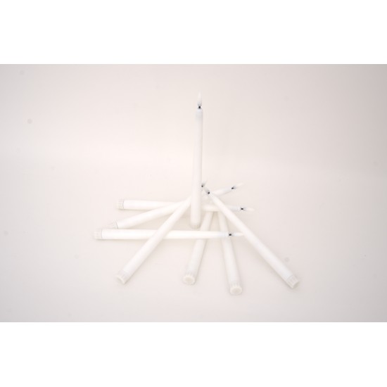 Set 12 lumanari plastic, culoare alb, H 27.5 cm, B.S.P. / SL1830