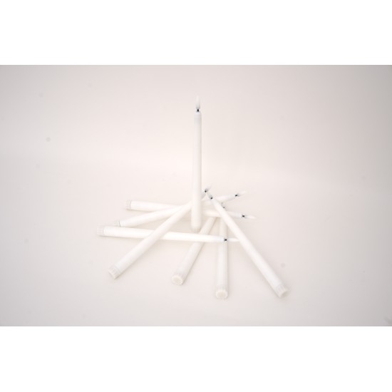 Set 12 lumanari plastic, culoare alb, H 27.5 cm, B.S.P. / SL1830