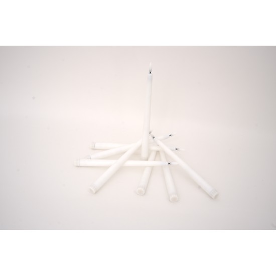 Set 12 lumanari plastic, culoare alb, H 27.5 cm, B.S.P. / SL1830