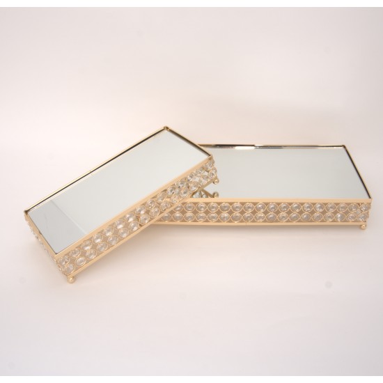 Set 2 tavi cu sticla pentru candy-bar, culoare auriu, B.S.P. / SL1841