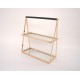 Suport candy-bar, 2 polite cu oglinda, culoare auriu, H 40 cm, B.S.P. / SL1842
