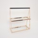 Suport candy-bar, 2 polite cu oglinda, culoare auriu, H 40 cm, B.S.P. / SL1842