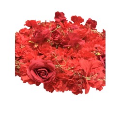 Coroana din flori artificiale, culoare rosu, 60 cm, B.S.P. / SL1905