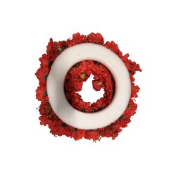 Coroana din flori artificiale, culoare rosu, 60 cm, B.S.P. / SL1905