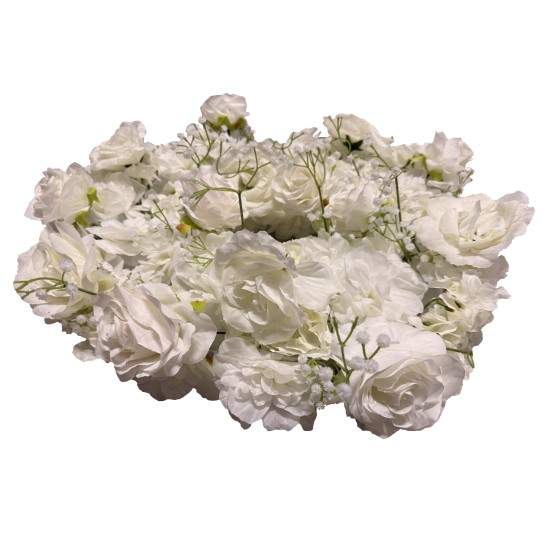 Coroana din flori artificiale, culoare alb, 60 cm, B.S.P. / SL1905-1