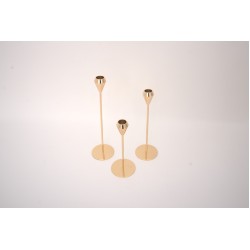 Set 3 suporturi pentru lumanari, culoare auriu, dimensiuni diferite, B.S.P / SL1906
