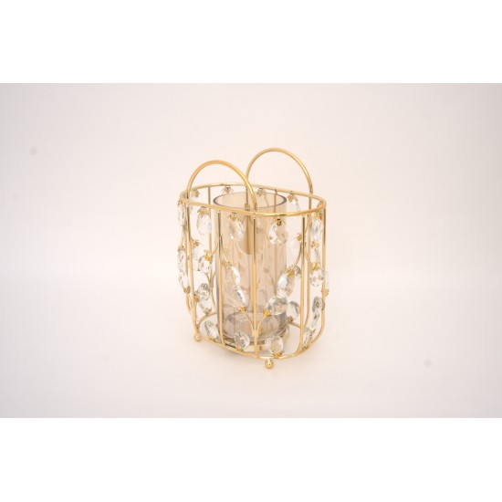Suport auriu cu cilindru semitransparent, 26x21x13 cm, B.S.P. / SL1915