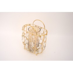 Suport auriu cu cilindru semitransparent, 26x21x13 cm, B.S.P. / SL1915