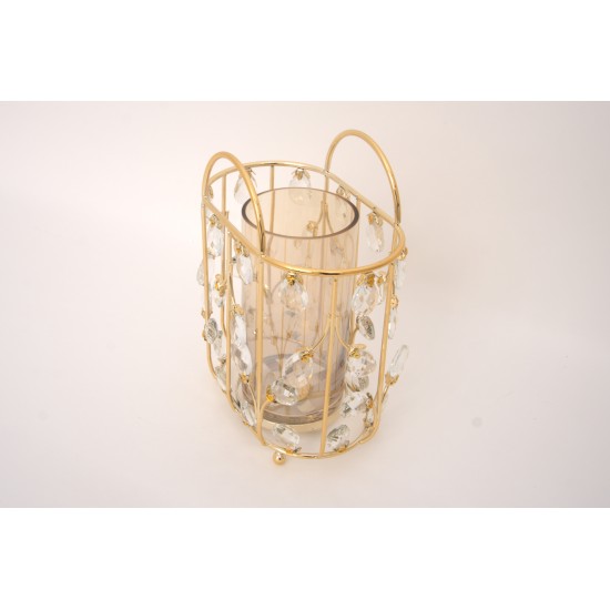 Suport auriu cu cilindru semitransparent, 26x21x13 cm, B.S.P. / SL1915