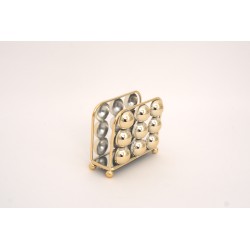 Suport servetele, culoare auriu, 12.5x9.5x4 cm, B.S.P. / SL1928