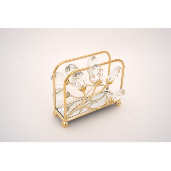 Suport servetele, culoare auriu, 12.5x9.5x4 cm, B.S.P. / SL1929