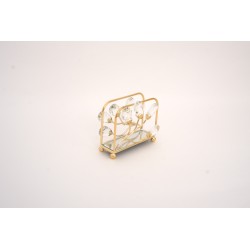 Suport servetele, culoare auriu, 12.5x9.5x4 cm, B.S.P. / SL1929