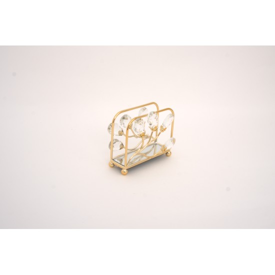 Suport servetele, culoare auriu, 12.5x9.5x4 cm, B.S.P. / SL1929