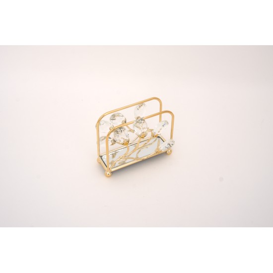 Suport servetele, culoare auriu, 12.5x9.5x4 cm, B.S.P. / SL1929