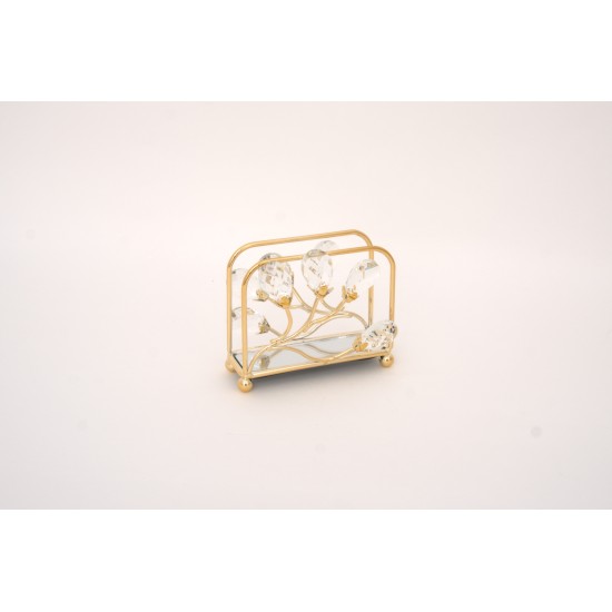 Suport servetele, culoare auriu, 12.5x9.5x4 cm, B.S.P. / SL1929