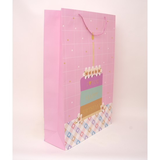 Set 12 pungi cadou, culoare roz, 52x40x10 cm, B.S.P. / SL215-2