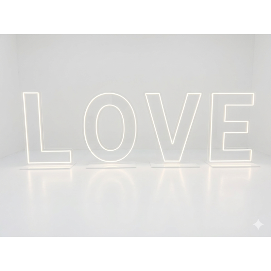 Litere transparente, "LOVE",lumina rece, H 60 cm, B.S.P. / SL801
